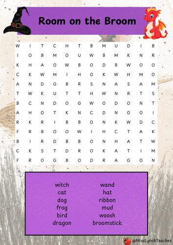 Room on the Broom Wordsearch