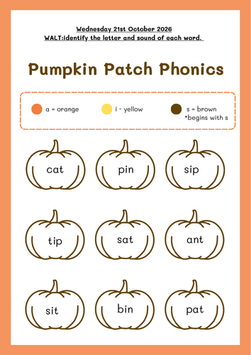 Pumpkin Patch Phonics CVC