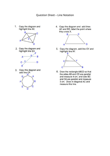 Higher Tier GCSE: Angles Lesson 4: Angle and Line notation worksheet