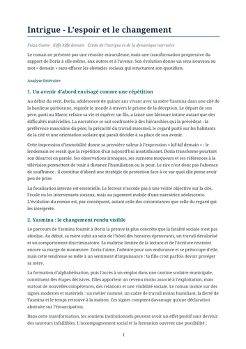 Kiffe kiffe demain – Faïza Guène – Plot: Hope and Change