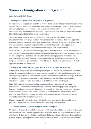 Kiffe kiffe demain – Faïza Guène – Themes: Immigration and Integration