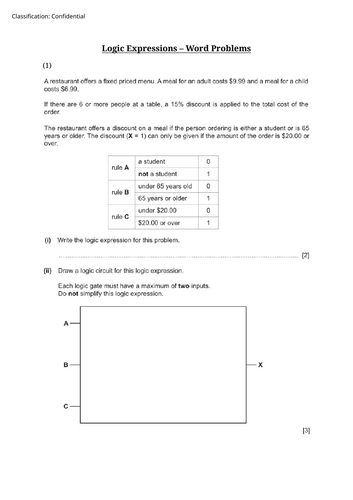 Logic Gates - Word Problems