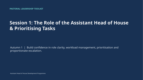 Six session Assistant Head of House development PPT.