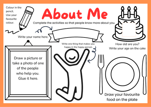 Meet me. An about me worksheet