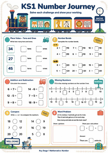 KS1 maths worksheets