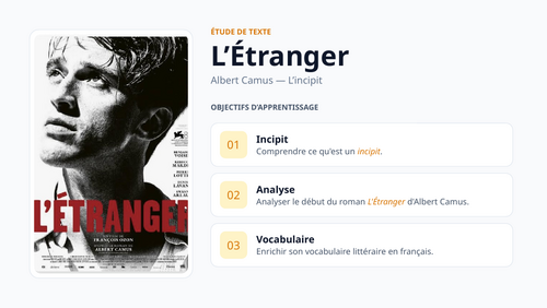 AS French AQA L'Etranger de Camus- L'incipit (analyse et exercices)