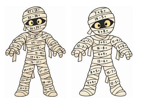 Mummy Themed Addition and Subtraction