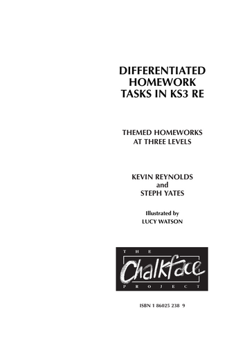 Differentiated Homework Tasks in KS3 RE