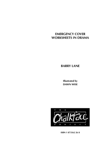 Emergency Cover Worksheets in Drama