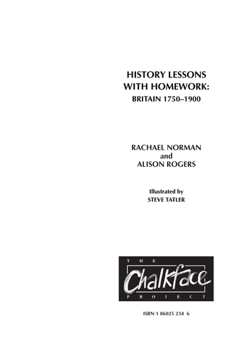History Lessons with Homework: Britain 1750–1900