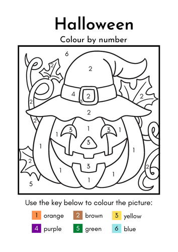 Halloween Color-by-Number Worksheets!
