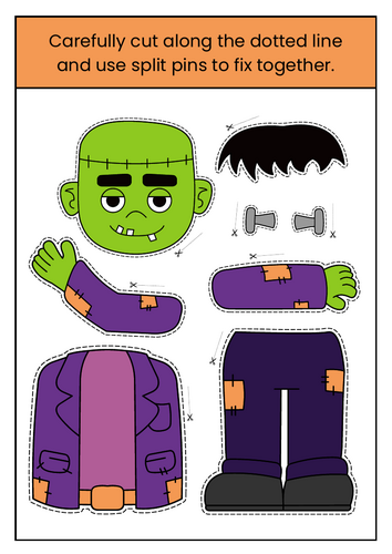 Halloween Moving Craft using Split pins