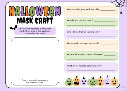 DIY Halloween Mask Craft Pack