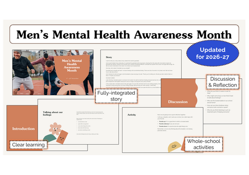 Men’s Mental Health Awareness Month Assembly | KS1 & KS2 | Updated for 2026-27