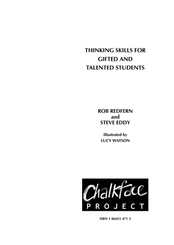 Thinking Skills for Gifted and Talented Students