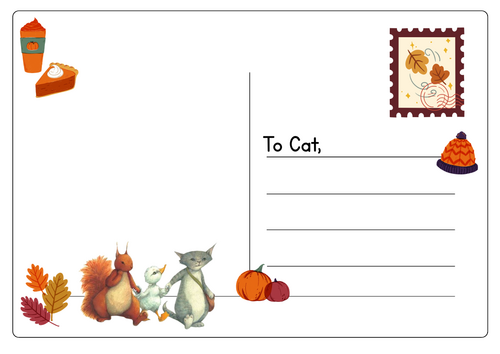 Pumpkin soup character postcards