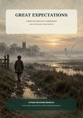 Great Expectations GCSE AQA Character Analysis | 8-Page Character Chronology & Exam Revision