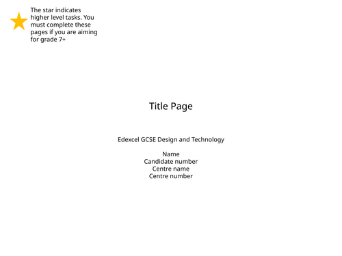 Slide by slide guide for Edexcel GCSE Design Technology NEA Coursework