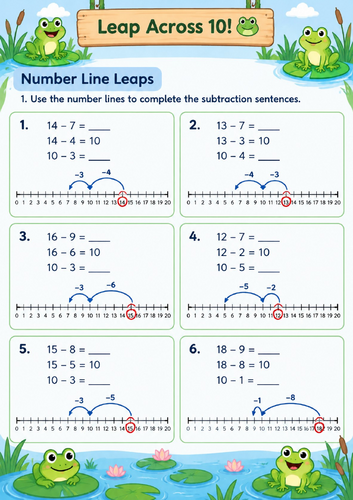 **Leap Across 10!  – FREE Year 2 Maths Worksheet**