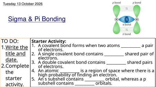 L6 Sigma and Pi Bonding (Unit 5 Chemistry BTEC Applied Science)