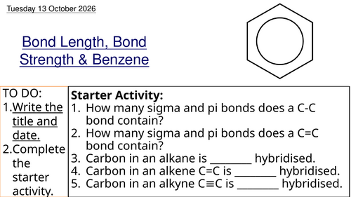 L8 Bond Length, Bond Strength & Benzene (Unit 5 Chemistry BTEC Applied Science)