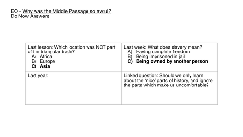 Slave Trade - L3 Middle Passage