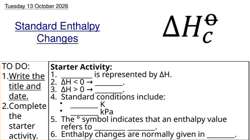L2 Standard Enthalpy Changes (Unit 5 Chemistry BTEC Applied Science)
