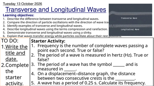 L4 Transverse & Longitudinal Waves (Unit 1 Physics BTEC Applied Science)
