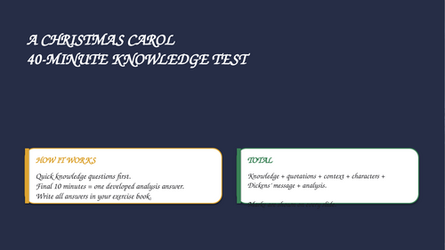 A Christmas Carol quiz with answers GCSE AQA