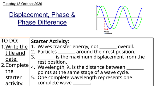 L6 Displacement, Phase & Phase Difference (Unit 1 Physics BTEC Applied Science)