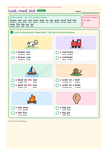 RWI Set 3 Reading Comprehension Bundle (Ages 6–7): 2 Packs, 12 Decodable Sheets