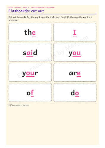 Red Words Spelling Bundle: 24 Tricky Words for EAL / New to English Learners