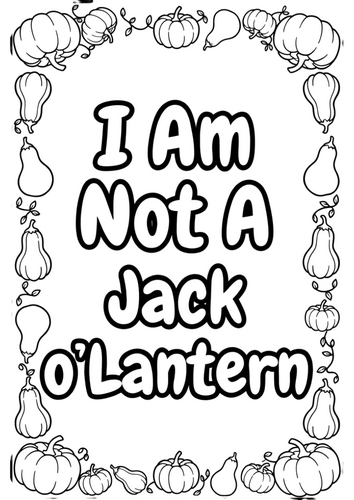 Halloween I Am Not A Jack o'Lantern Blank Lined Writing Paper | NO PREP October