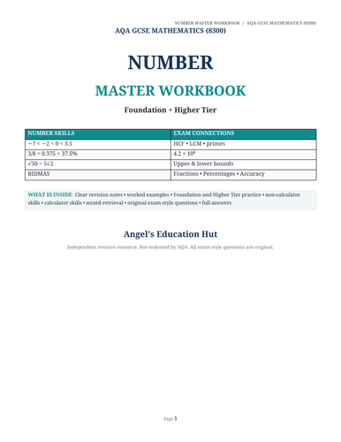 AQA GCSE Maths Number Master Workbook | Foundation & Higher | Revision, Practice & Answers