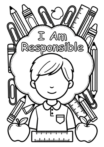 I Am Responsible SEL Coloring Pages and Writing Paper Templates | NO PREP