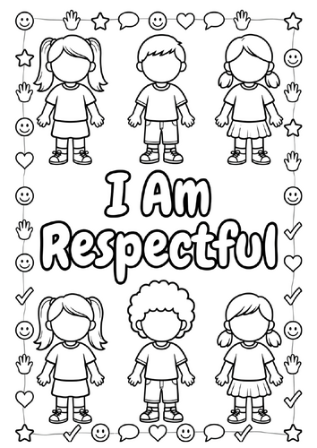I Am Respectful SEL Lined Writing Paper & Coloring Pages Templates NO PREP Pack