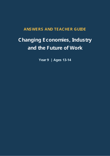 Changing Economies, Industry and the Future of Work – Geography Workbook