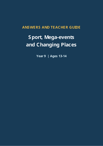 Sport, Mega-events and Changing Places – Geography Workbook