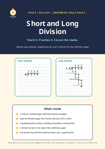 Year 6 SATs Arithmetic: Short and Long Division
