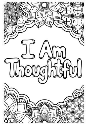 I Am Thoughtful Coloring Pages & Blank Lined Writing Paper Templates SEL NO PREP