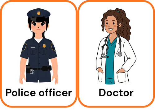 Jobs flash cards for display or playing snap