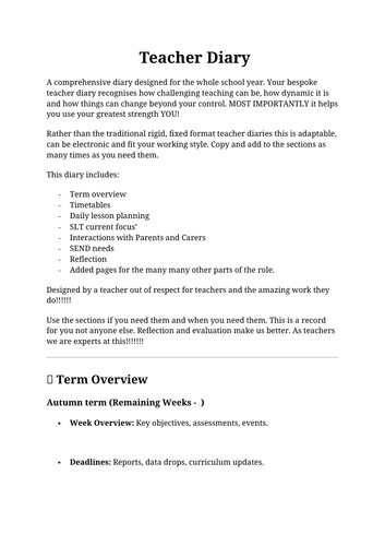 Diary - The Proper Teacher Diary