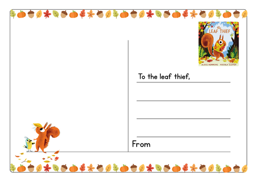 Leaf thief postcard