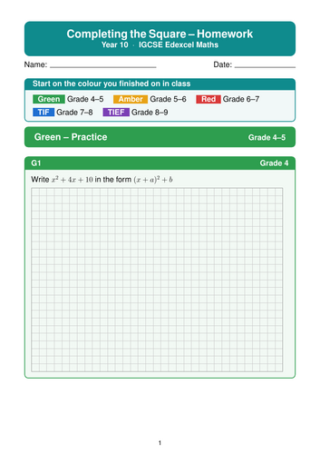 Completing the square