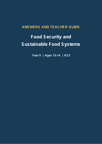 Food Security and Sustainable Food Systems – Geography Workbook