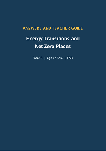 Energy Transitions and Net Zero Places – Geography Workbook