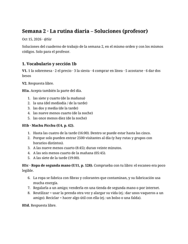 Spanish Ab Initio: Daily Routine | Flipped Classroom Workbook & PowerPoint