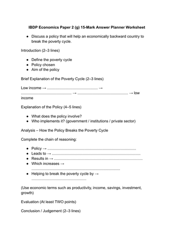 IB Economics Paper 2 Part g