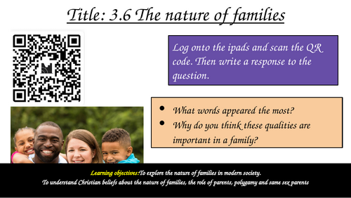 AQA GCSE Religious Studies A Theme A: Relationships & Families 3.6 The Nature of Families – Lesson
