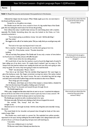 AQA English Lang Cover P1 Lesson: Q3